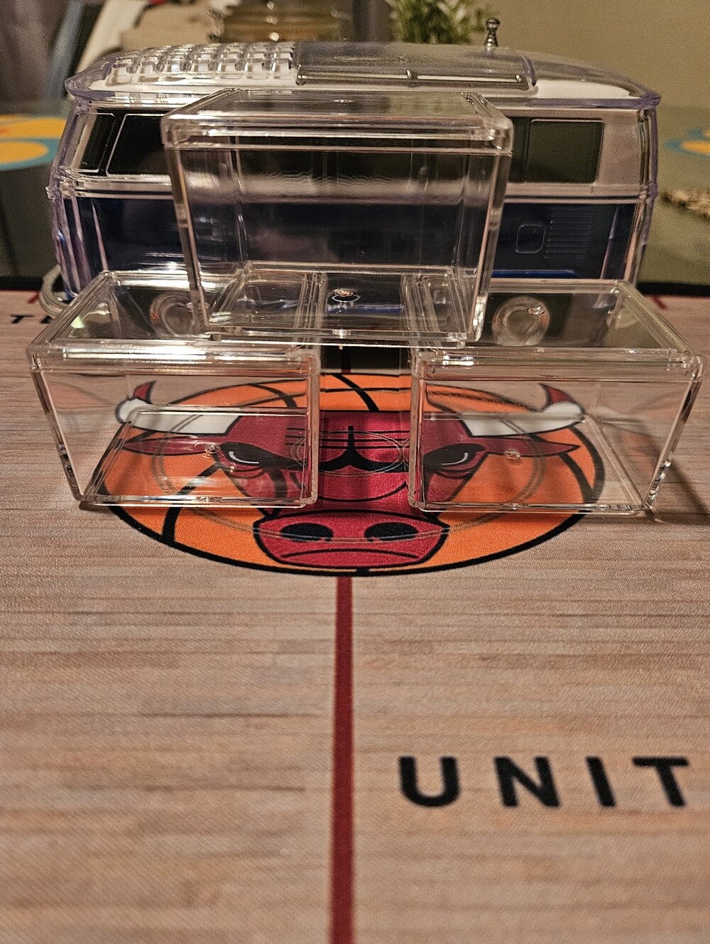 3 Clear Stackable Acrylic Case for mini sneakers.